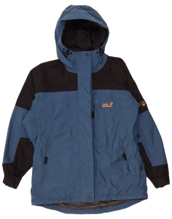 Jack Wolfskin Damen Windjacke mit Kapuze, UK 12, Mittelblau