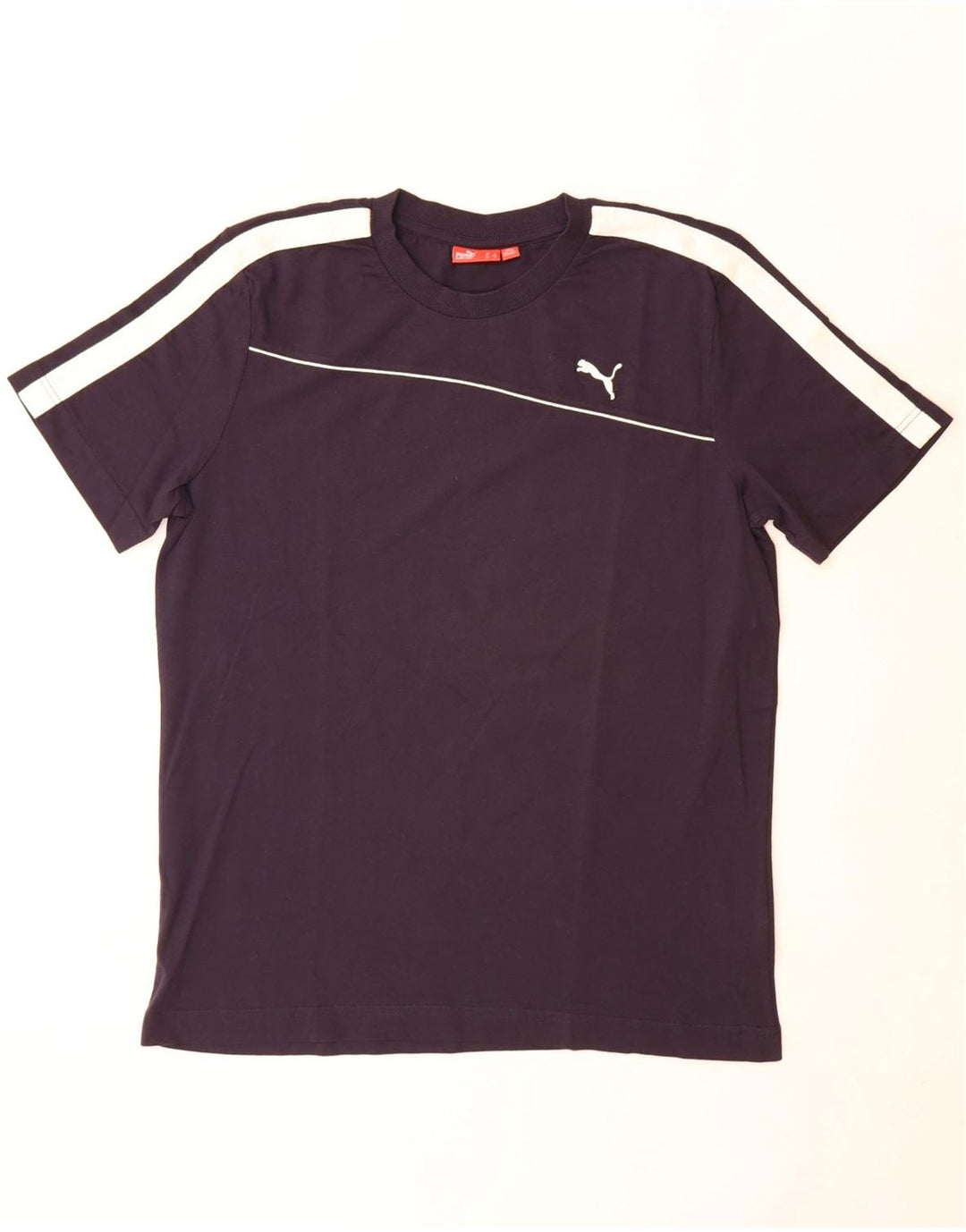 Puma Herren T-Shirt Top Large Marineblau Colourblock Baumwolle