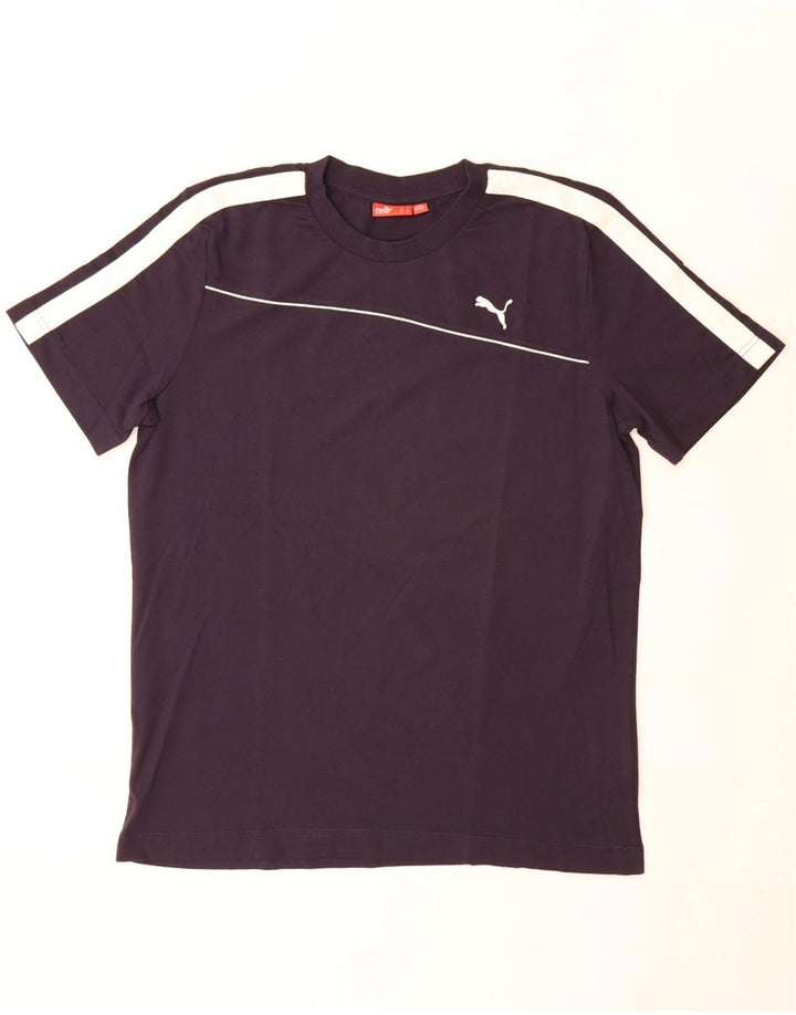 Puma Herren T-Shirt Top Large Marineblau Colourblock Baumwolle