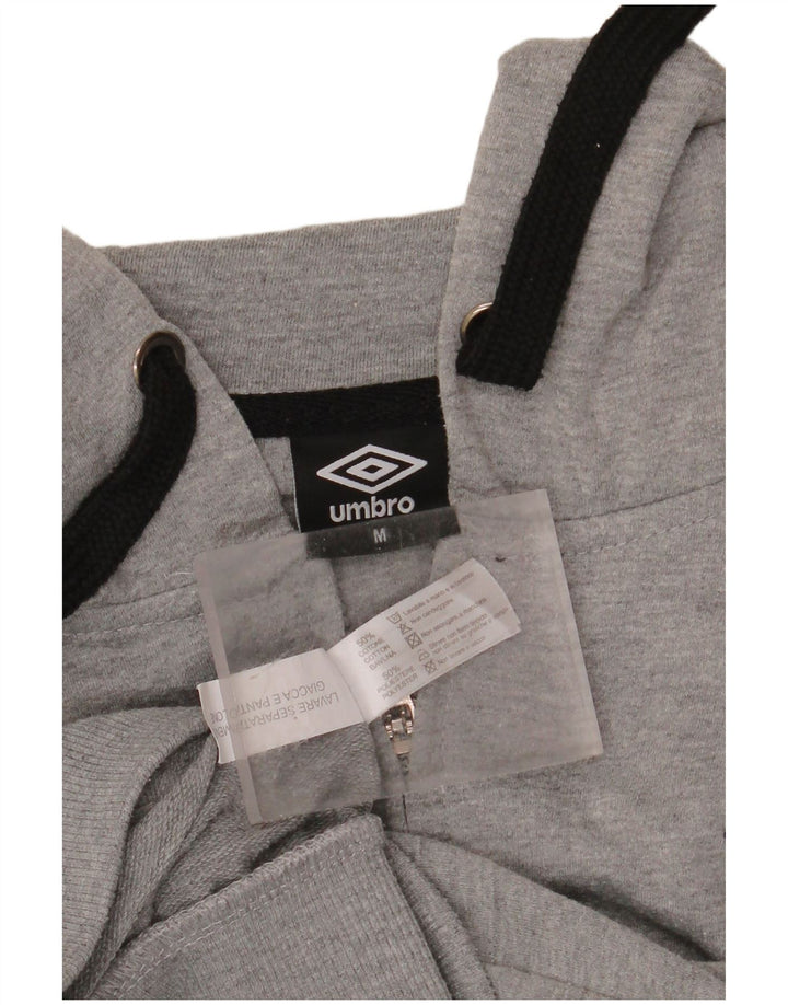 UMBRO Herren-Kapuzenpullover mit Reißverschluss, mittelgraue Colourblock-Baumwolle