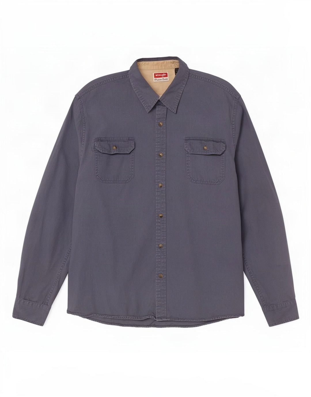 Wrangler Herrenhemd 2XL Blaue Baumwolle