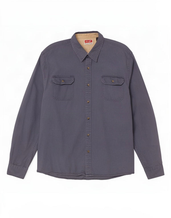 Wrangler Herrenhemd 2XL Blaue Baumwolle