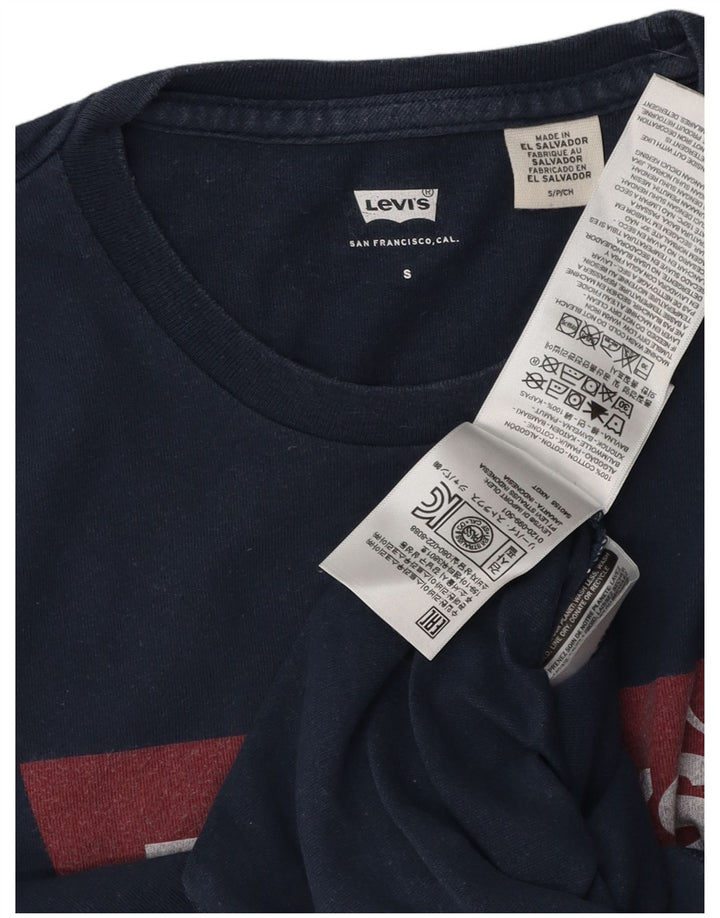 Levi's Herren-T-Shirt mit Grafik, Größe S, marineblaue Baumwolle