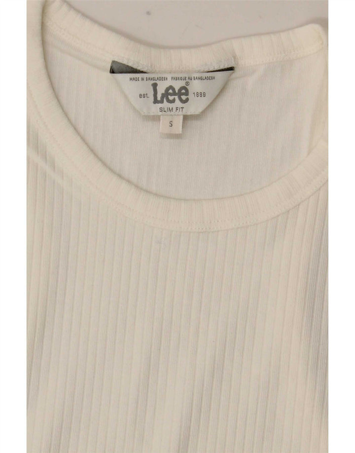 Lee Damen Crop Slim Fit Weste Top UK 8 Small Weiß
