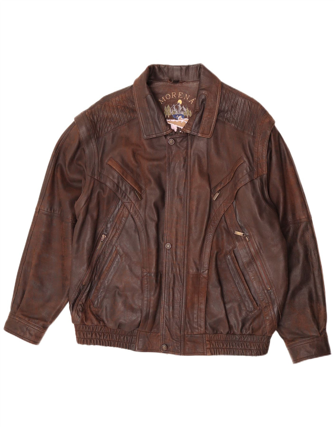 Morena Herren Lederjacke UK 46 3XL Braunes Leder