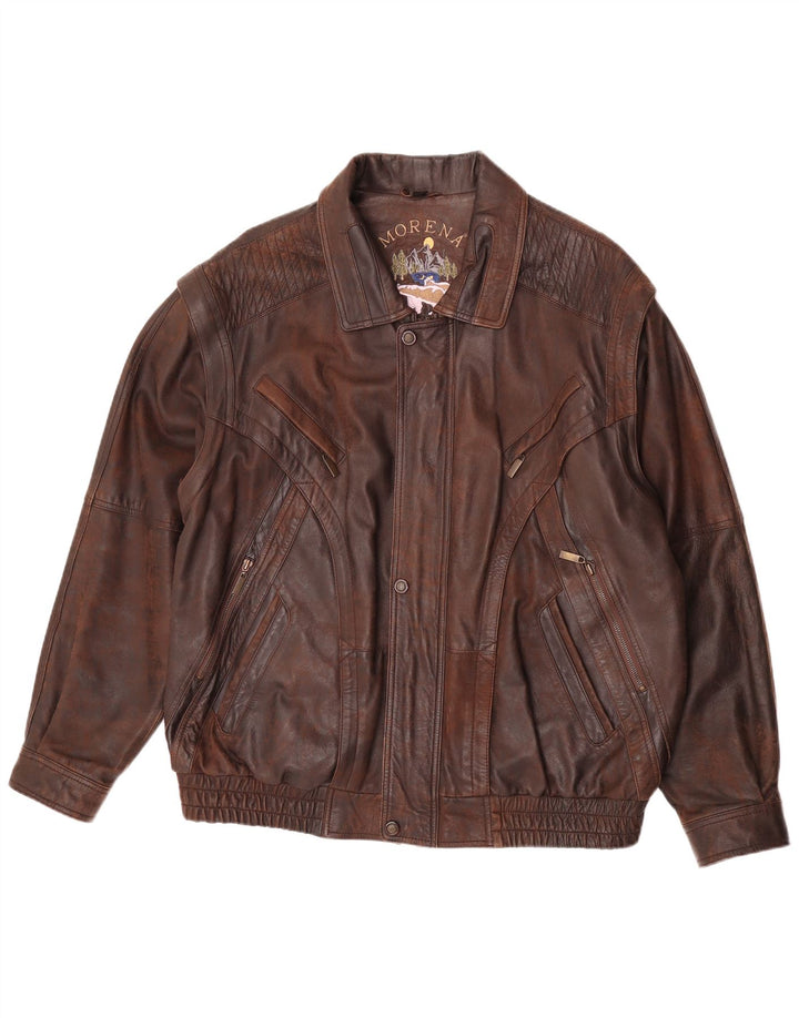 Morena Herren Lederjacke UK 46 3XL Braunes Leder