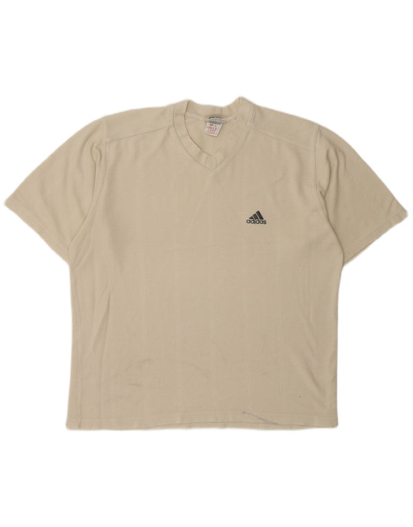 ADIDAS Herren T-Shirt Top UK 40/42 Mittelbeige Baumwolle