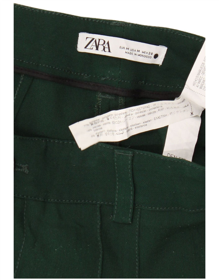 Gerade Freizeithose für Damen von Zara, mittelgroß, W28, L31, grün, Polyester