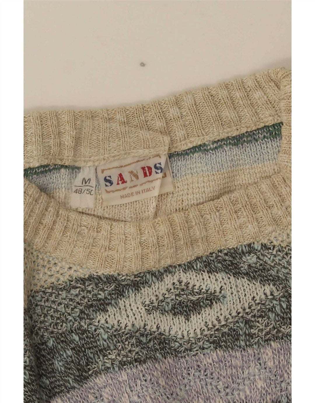 Vintage Herren Pullover mit Rundhalsausschnitt IT 48/50 Medium Mehrfarbig