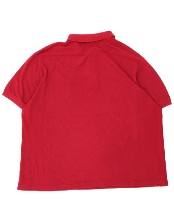 Lacoste Herren-Poloshirt, Größe 8 3XL, burgunderrote Baumwolle