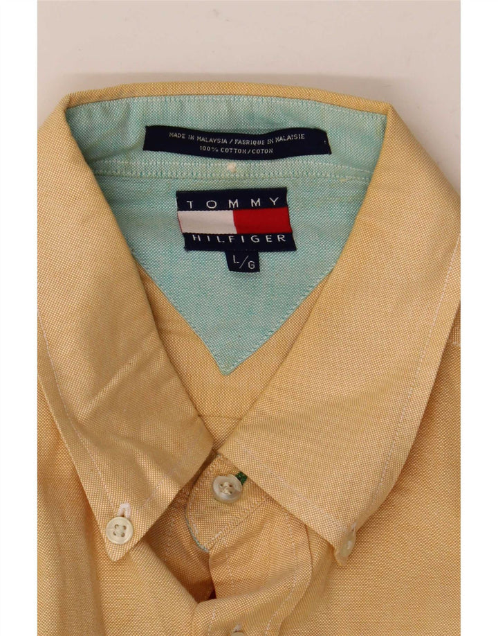 Tommy Hilfiger Herrenhemd, groß, gelbe Baumwolle