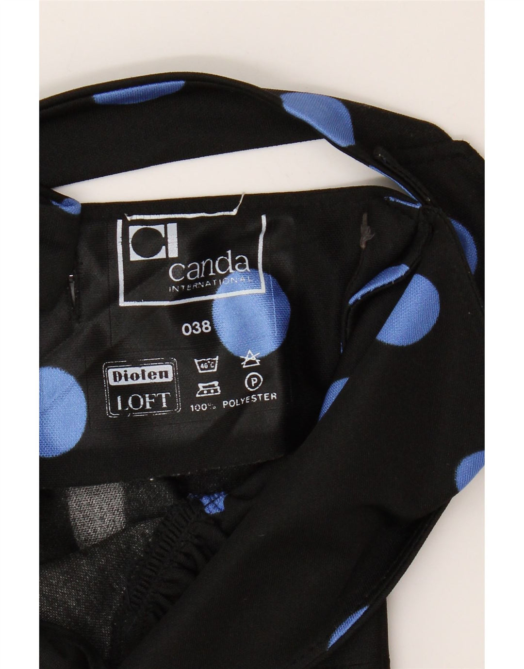 Canda Neckholder-Maxikleid für Damen, EU 38, Mittelschwarz geflecktes Polyester