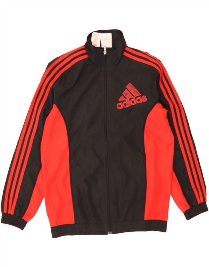 ADIDAS Boys Tracksuit Top Jacket 13-14 Years  Black Colourblock Polyester Vintage Adidas and Second-Hand Adidas from Messina Hembry 