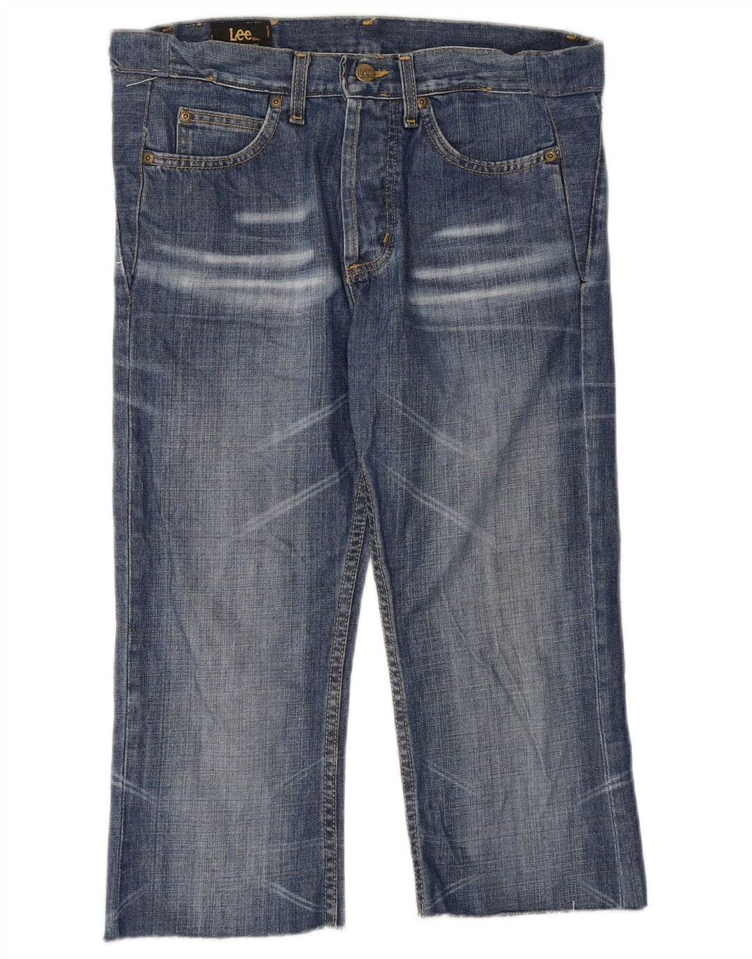 LEE Herren-Cropped-Jeans W28 L20 Blaue Baumwolle