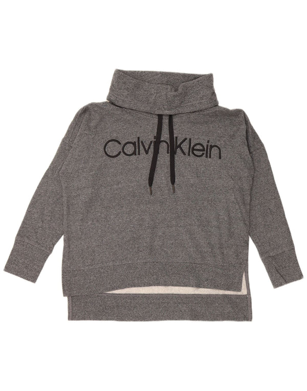 CALVIN KLEIN Übergroßer Grafik-Sweatshirtpullover für Damen, UK 14, Mittelgrau