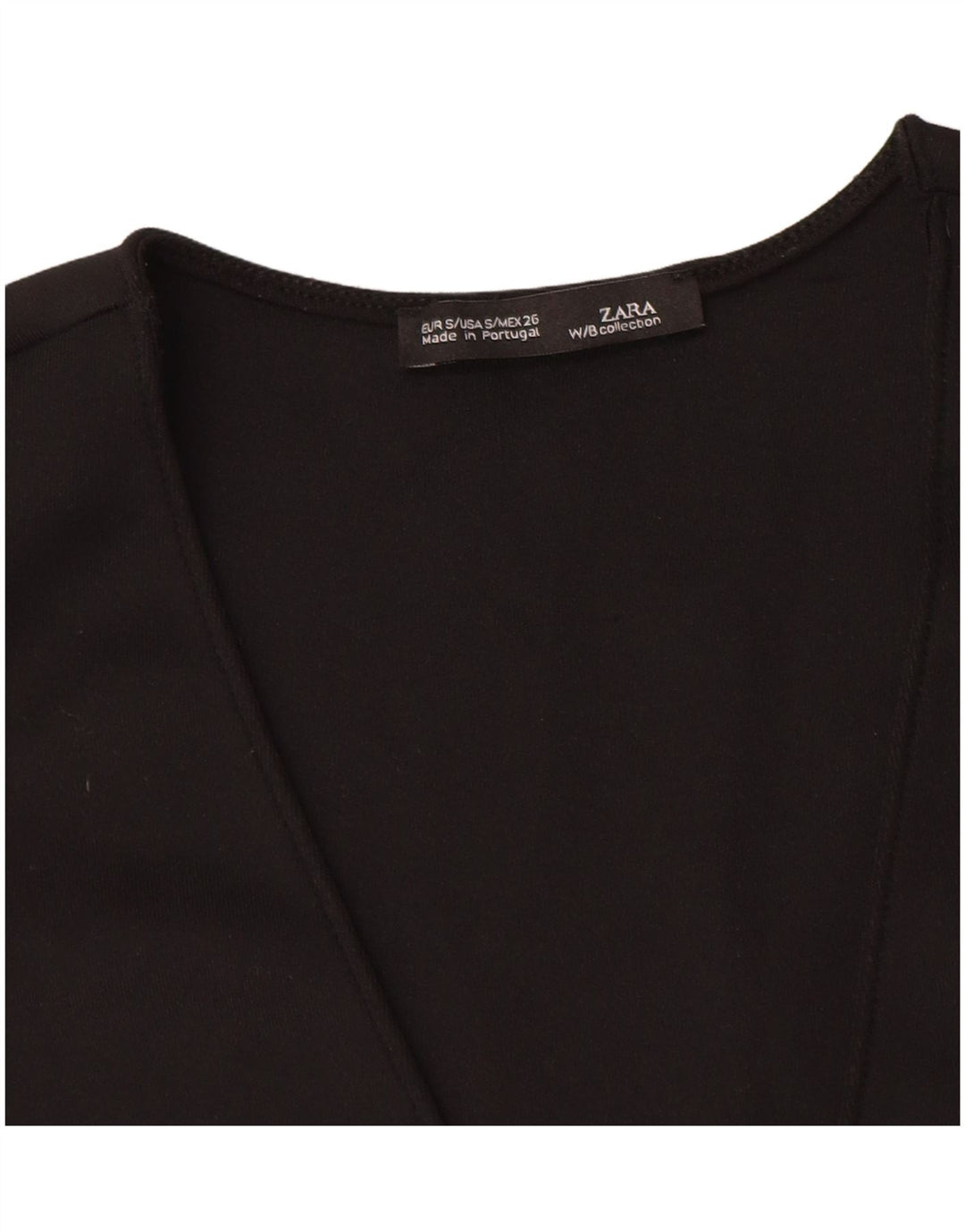 Zara Damen Crop Ärmelloses Blusenoberteil UK 8 Small Schwarz