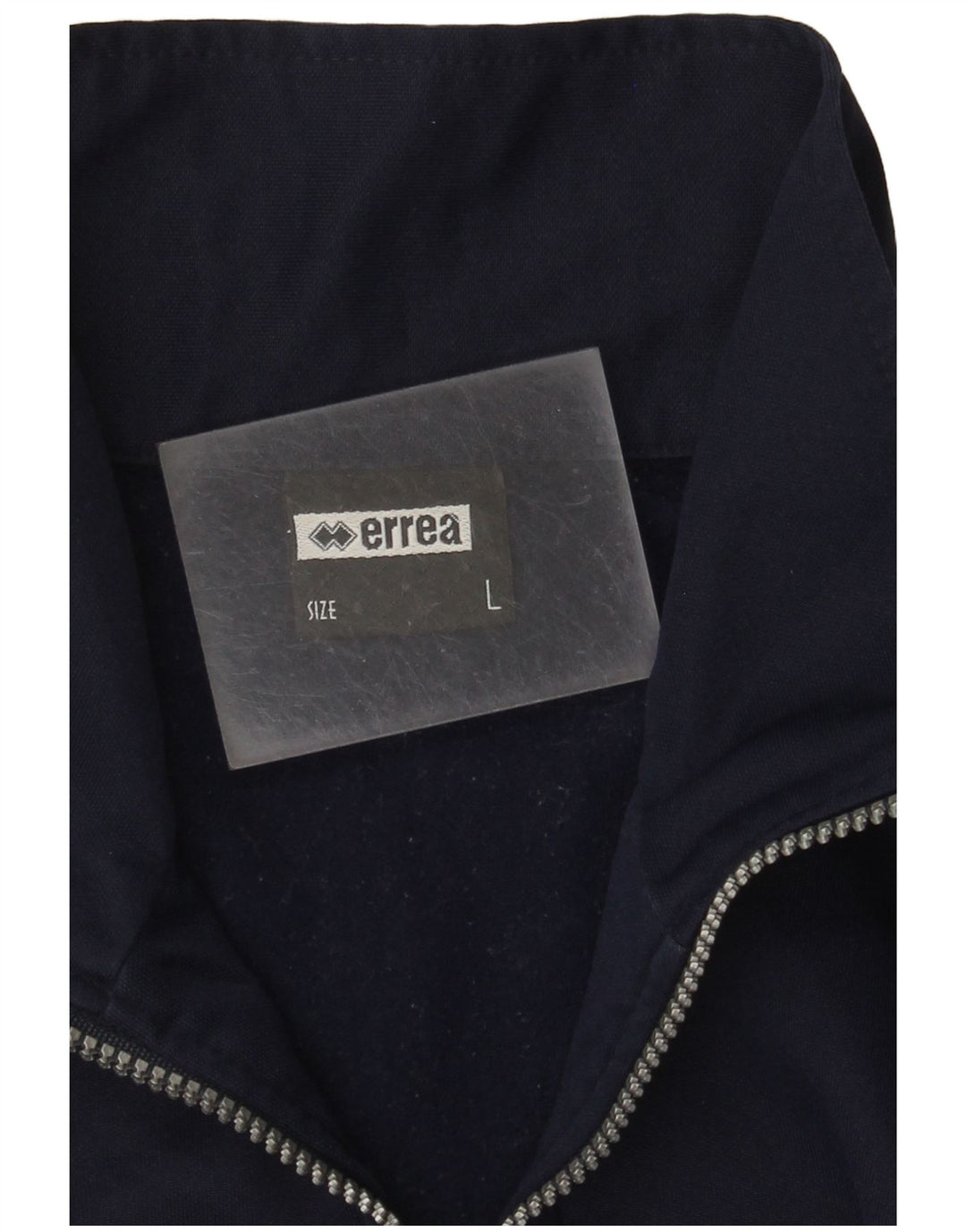 Errea Herren-Sweatshirt mit Reißverschluss am Hals, groß, marineblaues Polyester