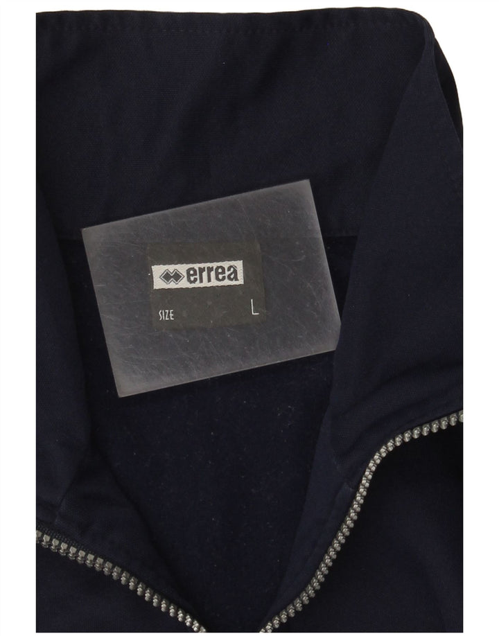 Errea Herren-Sweatshirt mit Reißverschluss am Hals, groß, marineblaues Polyester
