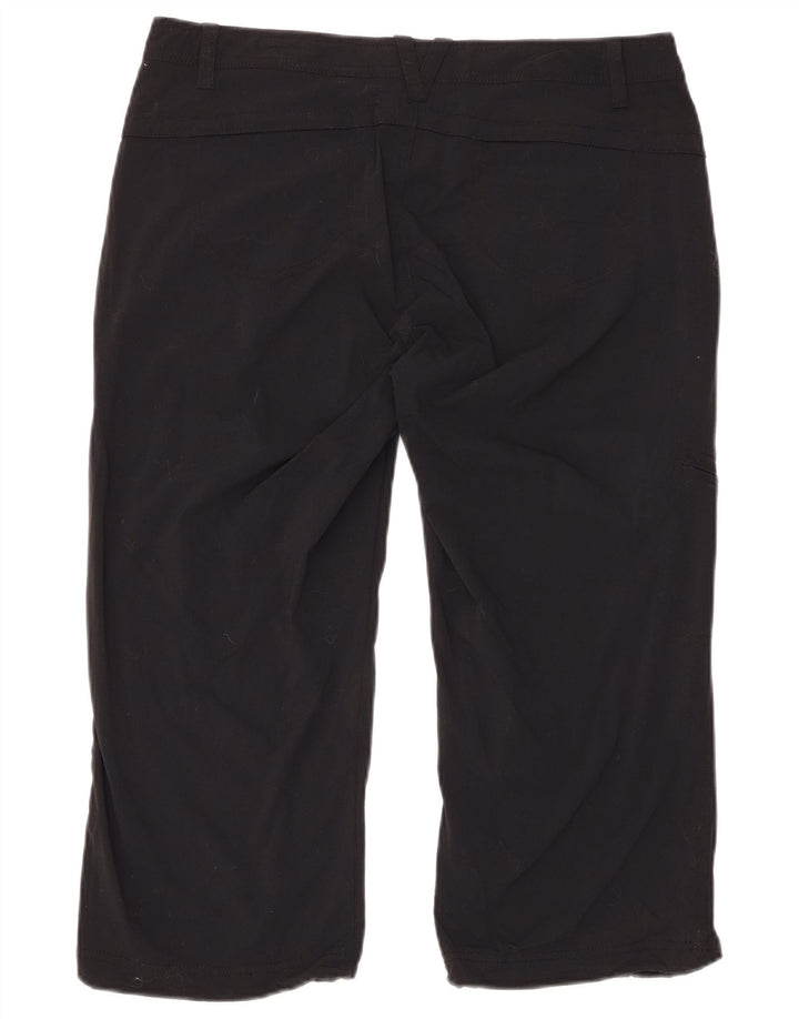 EDDIE BAUER Damen gerade Caprihose US 10 Large W30 L21 Schwarz