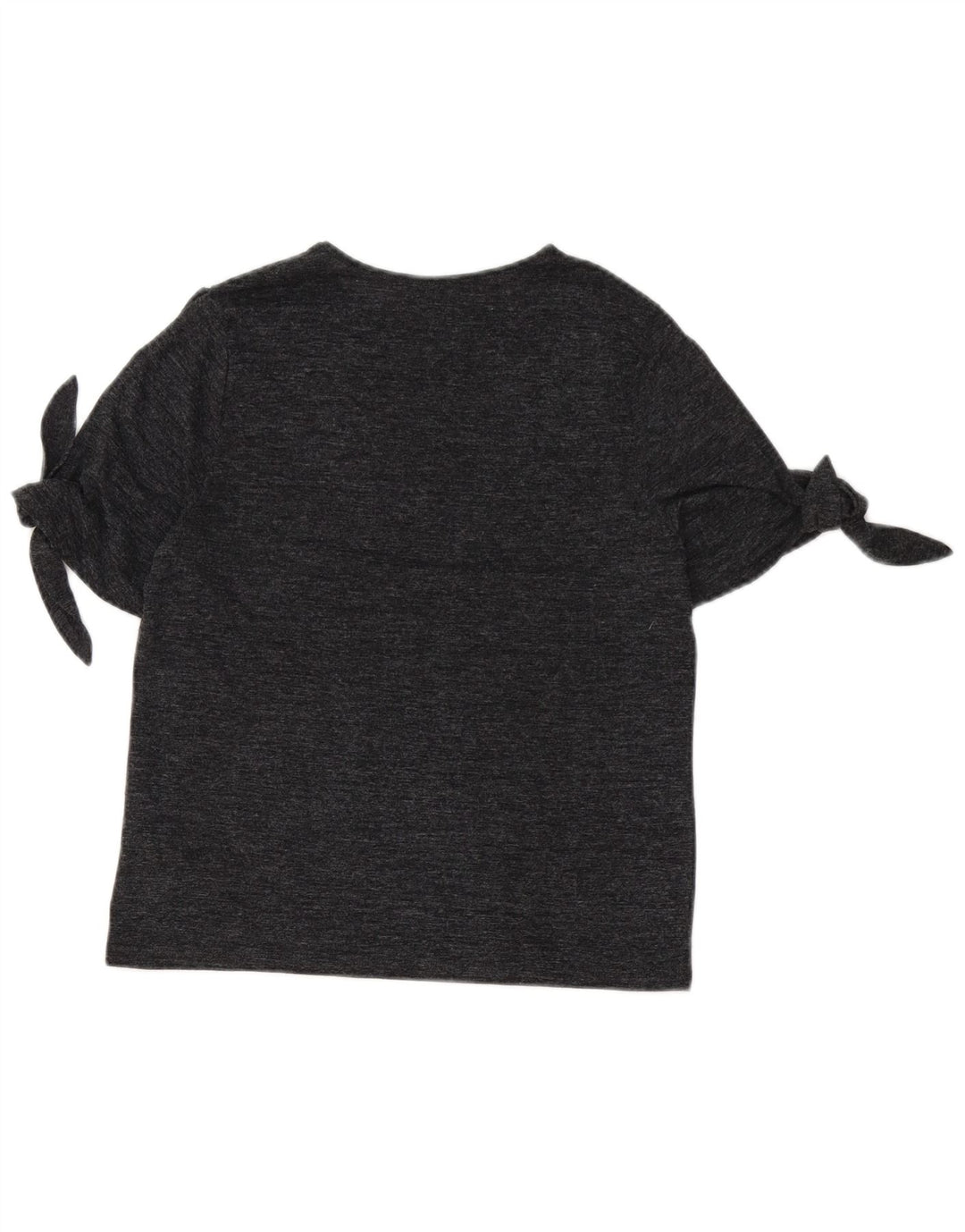 Zara Damen T-Shirt Top UK 12 Mittelgrau geflecktes Polyester
