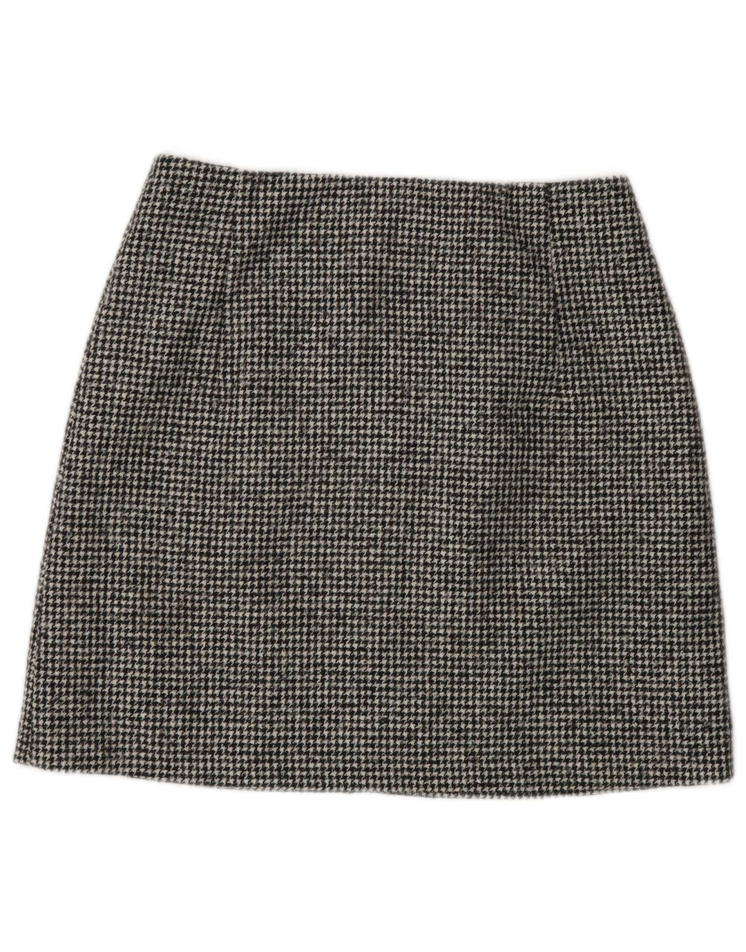 Massimo Dutti Damen Minirock Small W26 Schwarze Hahnentrittwolle