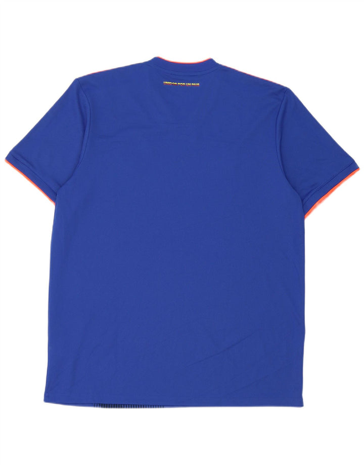 Adidas Herren Climalite Graphic T-Shirt Top Großes blaues geometrisches Polyester