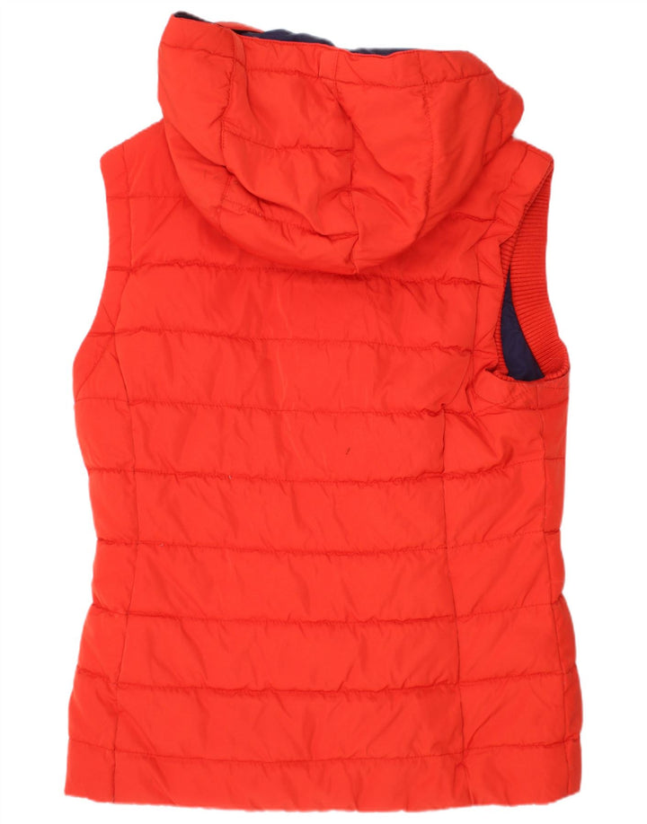 JACK WILLS Wattierte Damenweste mit Kapuze, UK 8, Größe S, Rot, Polyester