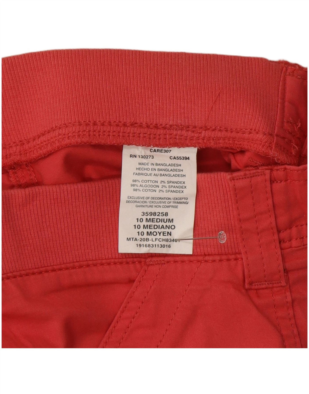 Lee Damen-Cargoshorts mit mittlerer Leibhöhe und entspannter Passform, US-Größe 10, Größe L, W32, rosa Baumwolle