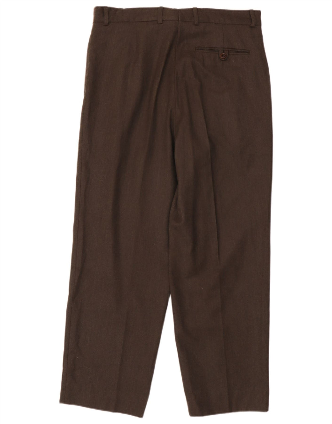 Massimo Dutti Herren-Anzughose mit Klammern, EU 44, Größe L, W34, L28, braune Wolle