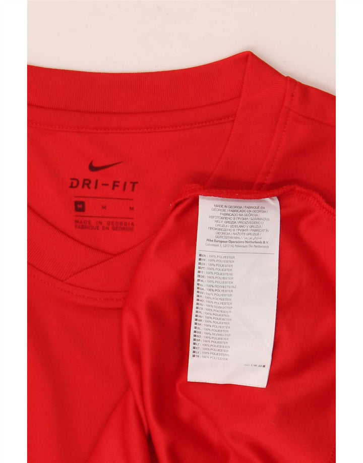 Nike Herren Dri Fit T-Shirt Top Mittelrotes Polyester