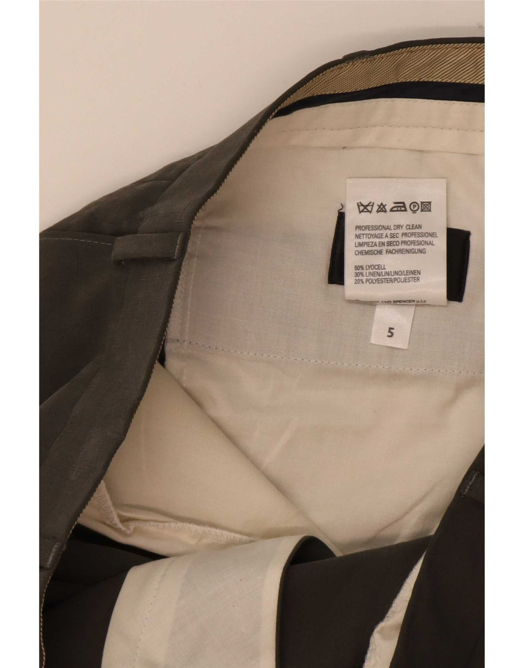 Marks & Spencer Herren-Anzughose mit Pegged-Anzug, W38 L31, graues Lyocell