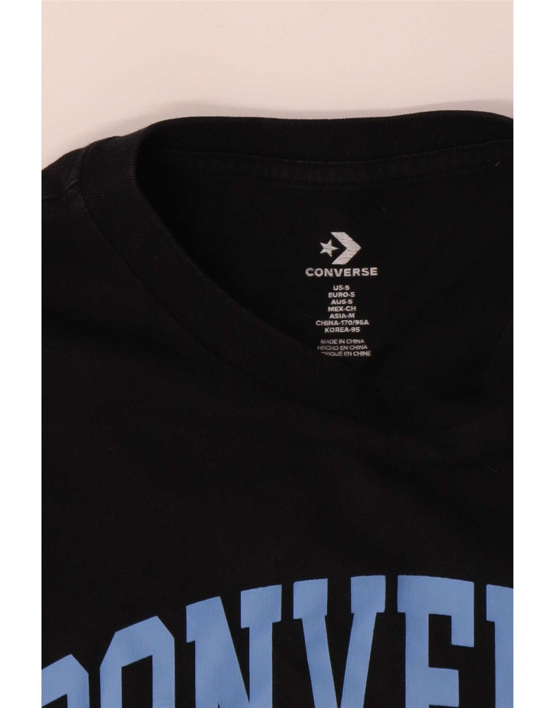 Converse Herren-T-Shirt mit Grafik, Größe S, schwarze Baumwolle