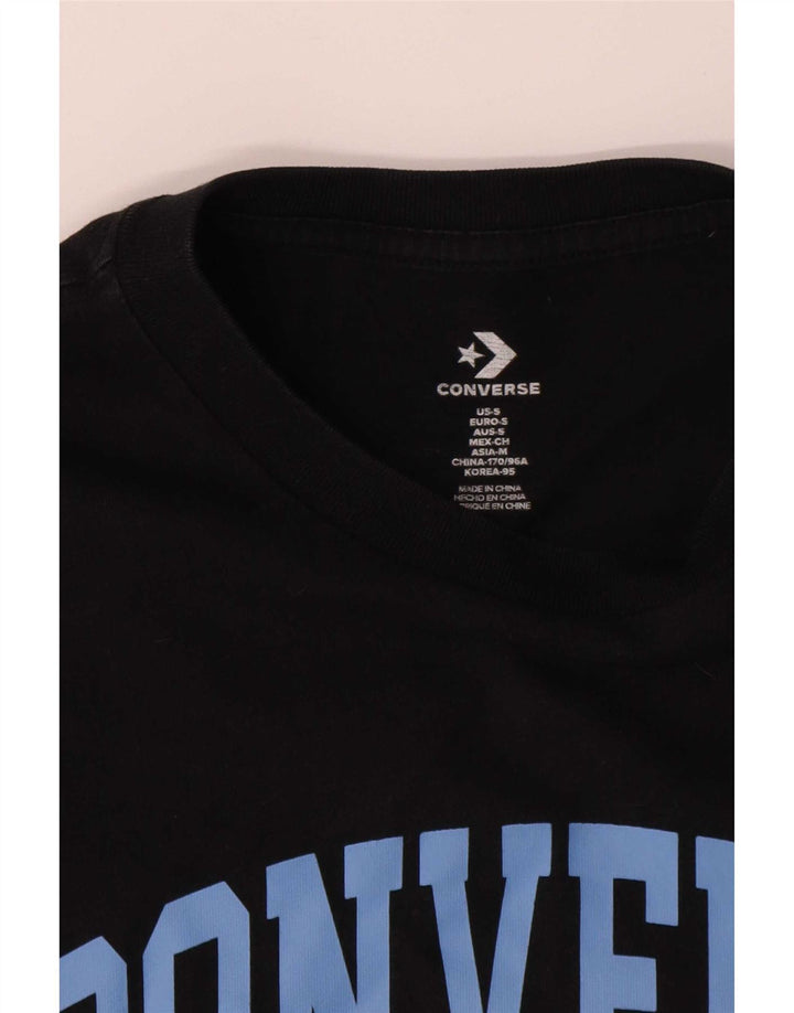 Converse Herren-T-Shirt mit Grafik, Größe S, schwarze Baumwolle