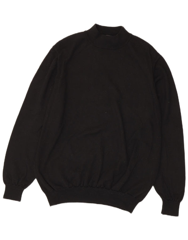 Hugo Boss Herren-Pullover mit Rollkragen, 3XL, schwarze Schurwolle