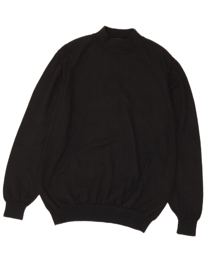 Hugo Boss Herren-Pullover mit Rollkragen, 3XL, schwarze Schurwolle