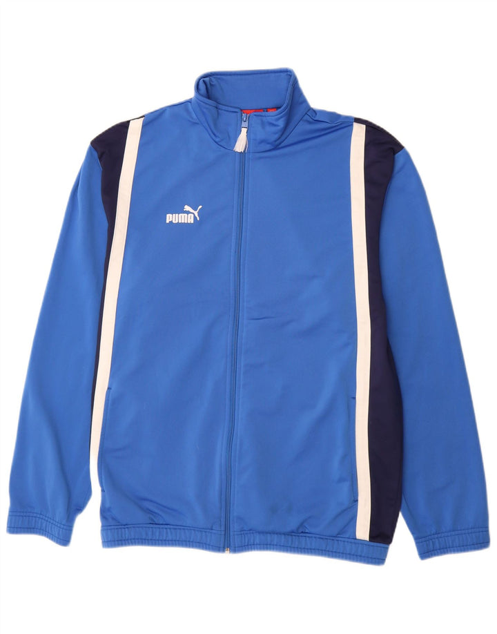 PUMA Herren-Trainingsanzug-Top-Jacke aus mittelblauem Colourblock-Polyester