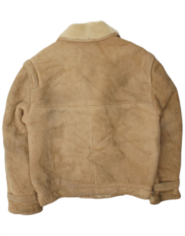 McGregor Herren Zweireihige Lammfelljacke IT 50 Large Beige