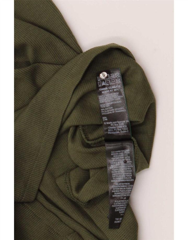 Marks & Spencer One-Shoulder-Oberteil für Damen, UK 12, mittlere Khaki-Baumwolle