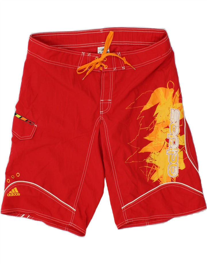 ADIDAS Herren Badeshorts mit Grafik, Mittelrotes Polyester