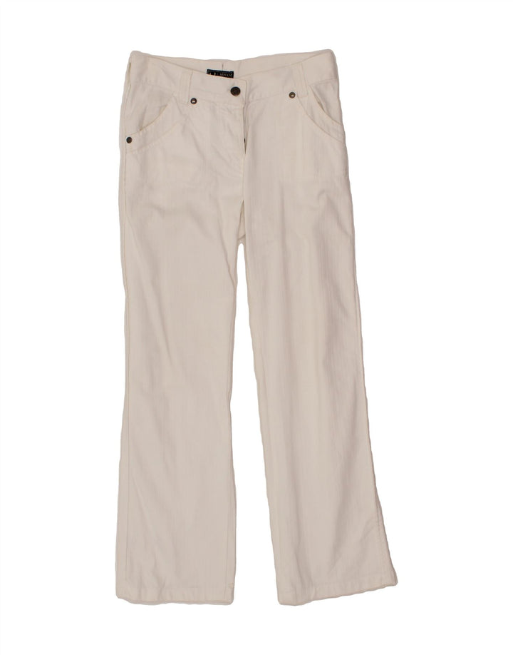 ARMANI Womens Bootcut Casual Trousers W30 L29 White Vintage Armani and Second-Hand Armani from Messina Hembry 