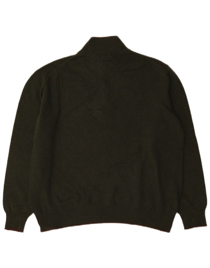 Fila Herren-Pullover mit Reißverschluss am Hals, große grüne Wolle