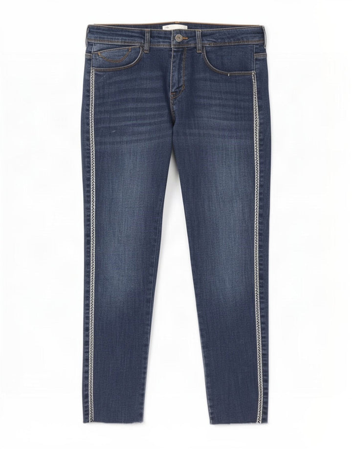 Zara Damen Straight Jeans EU 40 Medium W30 L27 Blau