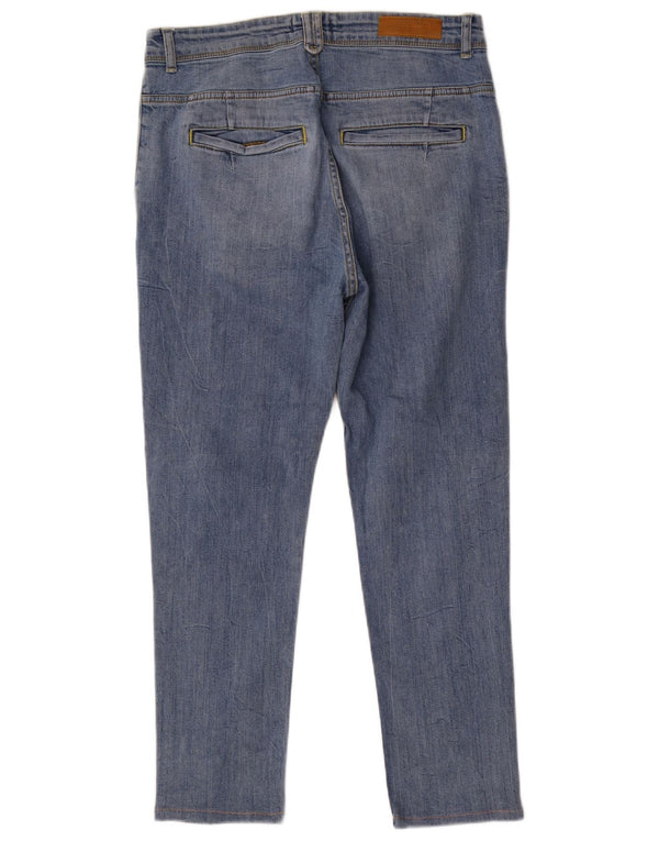 Zara Herren Distressed Cropped Jeans EU 42 Groß W32 L26 Blaue Baumwolle