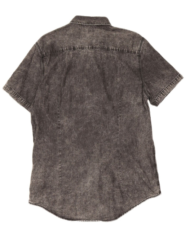 Calvin Klein Jeans Herren Kurzarm Slim Fit Jeanshemd XL Grau Baumwolle