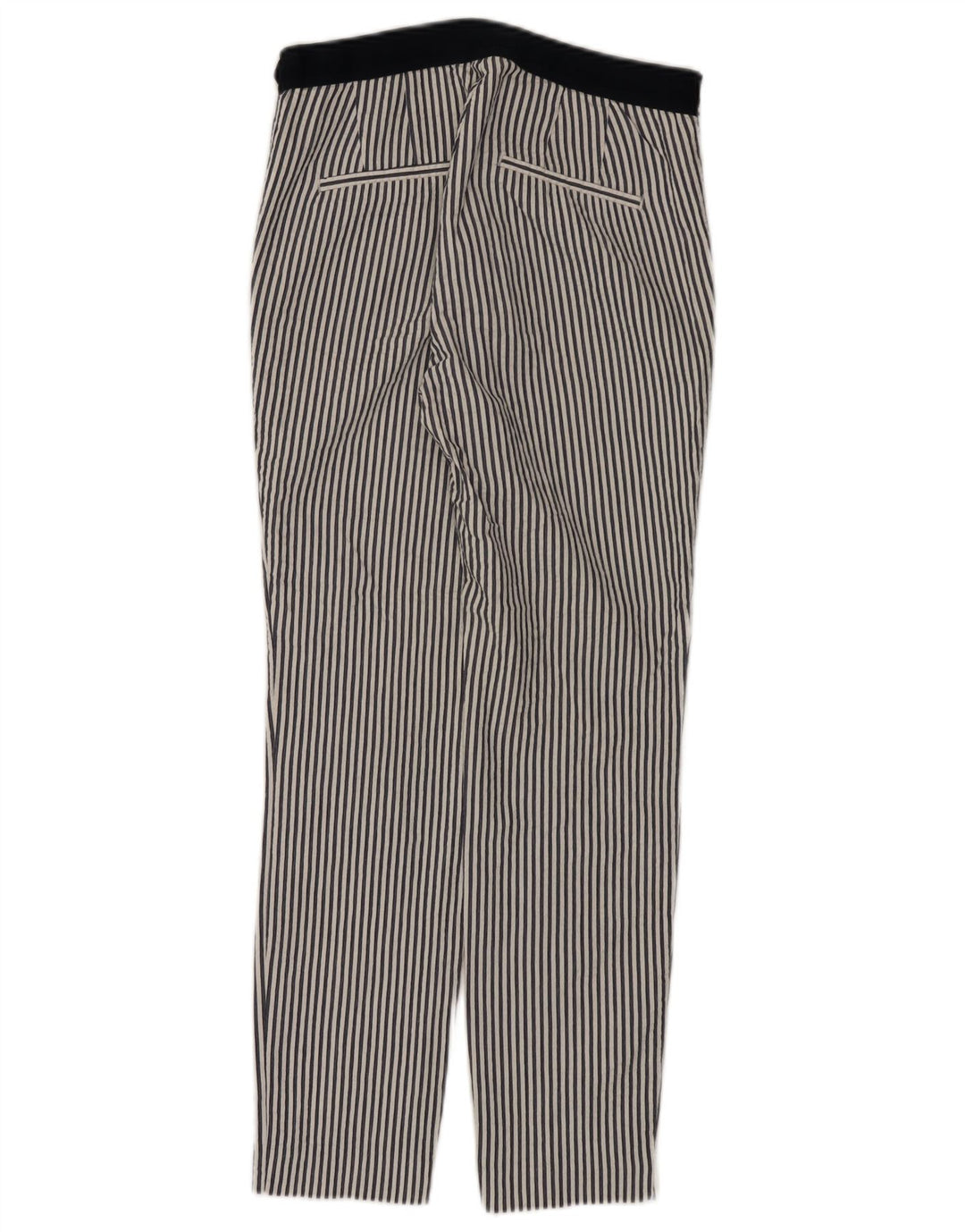 ZARA Slim Chino-Hose für Damen, klein, W26, L27, weiß gestreift, Baumwolle