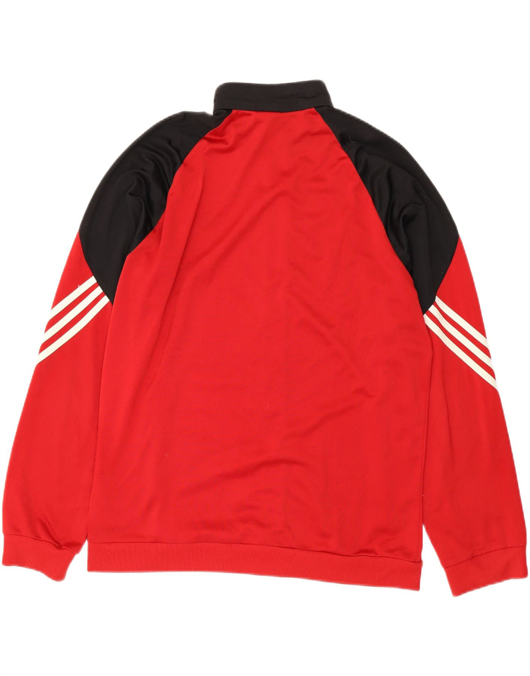 Adidas Herren-Trainingsanzug-Top-Jacke aus mittelrotem Colourblock-Polyester
