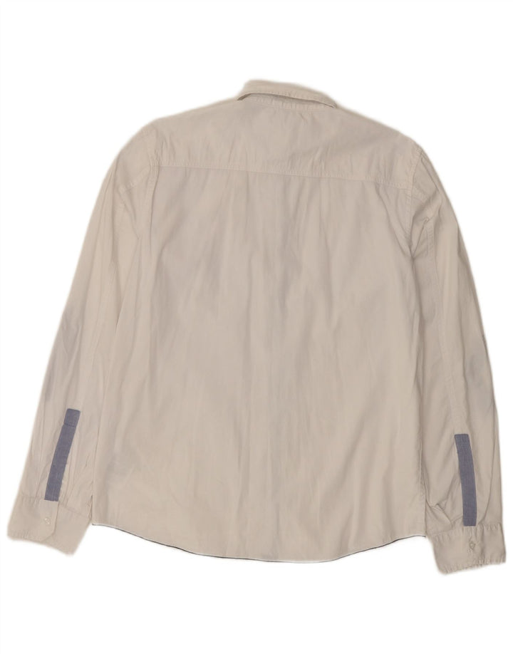 Guess Damen-Hemd UK 16 Large aus weißer Baumwolle