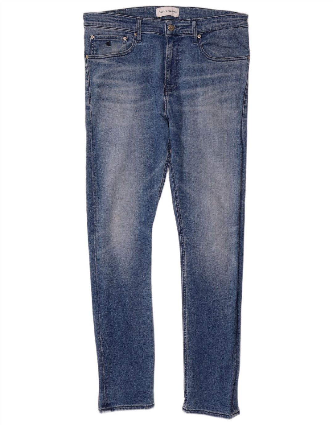 Calvin Klein Herren Skinny Jeans W34 L32 Blaue Baumwolle