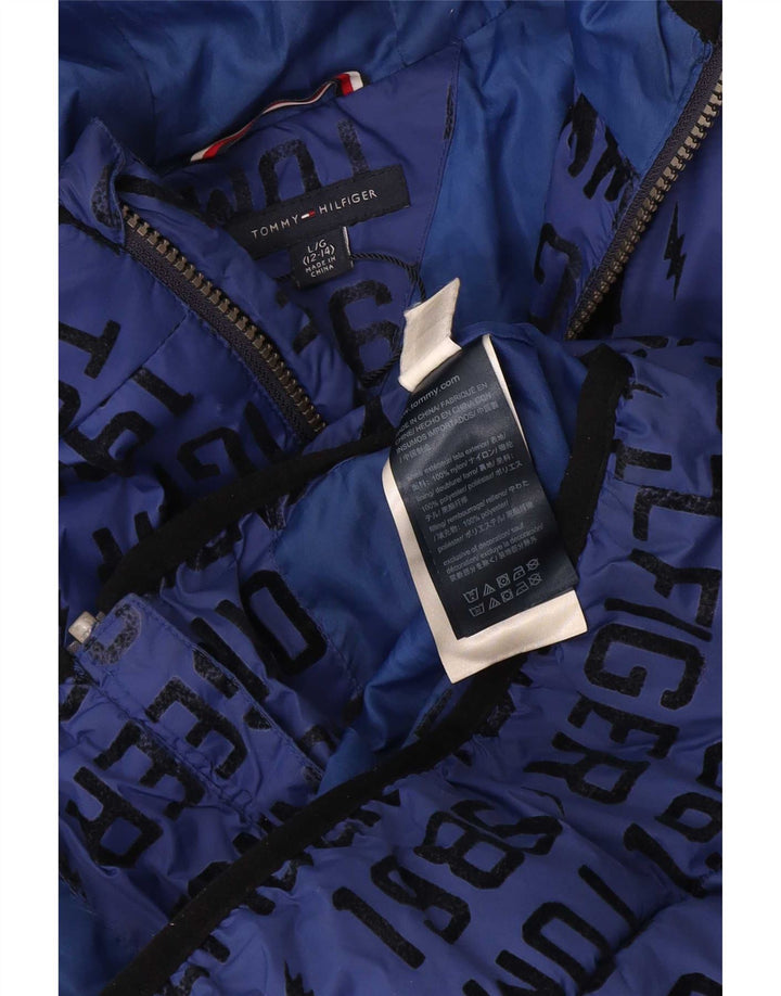 Tommy Hilfiger Wattierte Jacke mit Grafik für Jungen, 12–13 Jahre, Größe L, Blau
