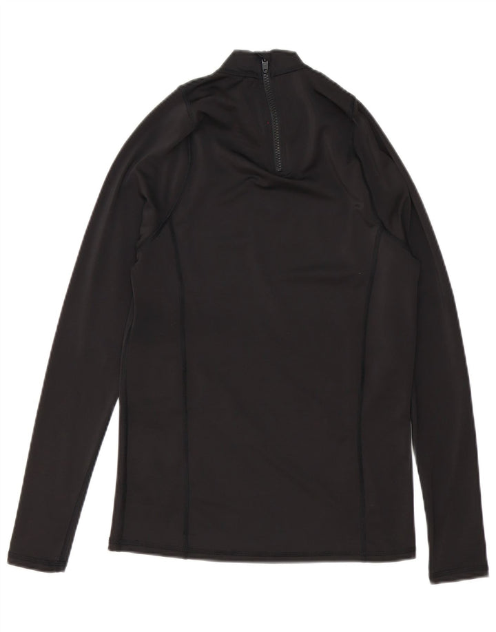Mistral Herren Grafik Reißverschluss Ausschnitt Pullover Trainingsanzug Top Klein Schwarz Polyester
